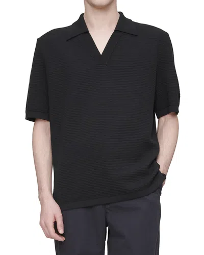 Apc A. P.c. Livio Heathered Polo Sweater In Black