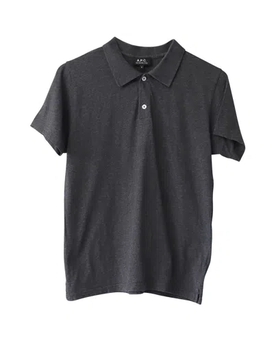 Apc A. P.c. Logo Embroidered Polo Shirt In Grey Cotton