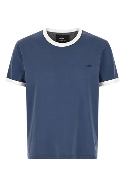Apc A. P.c. Logo Embroidery T-shirt In Blue