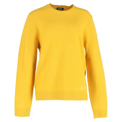 Apc A. P.c. Logo Knitted Sweater In Yellow Wool