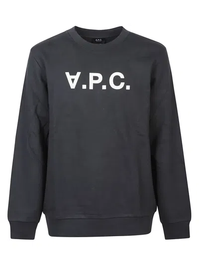 A.p.c. A. P.c. Logo Long Sleeved Sweatshirt In Black