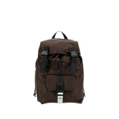 Apc A. P.c. Logo-buckle Backpack In Brown