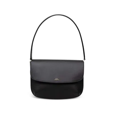 A.p.c. A. P.c. Logo-lettering Shoulder Bag In Black