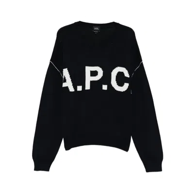 A.p.c. A. P.c. Logo-lettering Sweater In Black