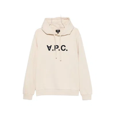 A.p.c. A. P.c. Logo-print Hoodie In Neutral