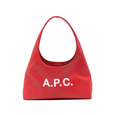 Apc A. P.c. Logo-print Shoulder Bag In Red