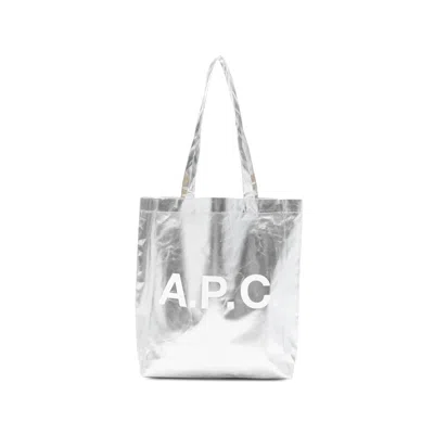 Apc A. P.c. Logo-print Tote Bag In Silver