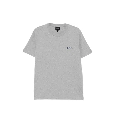 A.p.c. A. P.c. Logo-print T-shirt In Gray