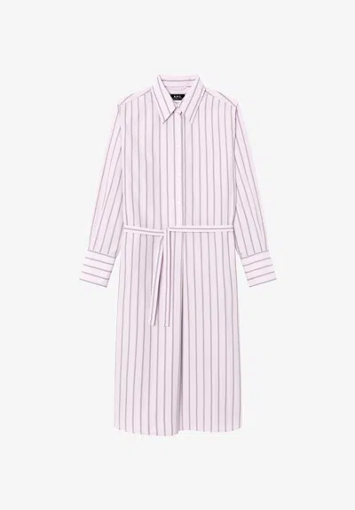 A.p.c. A. P.c. Long Shirt Dress 34 Pink