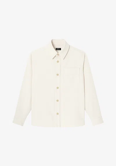 A.p.c. A. P.c. Loone Sizee Denim Overshirt Xs Off White In Neutral