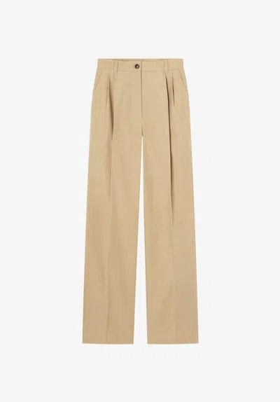 A.p.c. A. P.c. Loone Sizee Organic Cotton Pants 34 Beige In Multi
