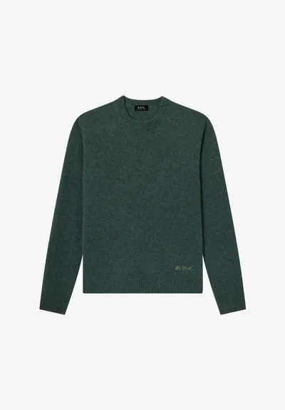 A.p.c. A. P.c. Loone Sizee Wool Sweater Xs Green