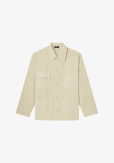 A.p.c. A. P.c. Loone Sizee-fit Overshirt-jacket Xl Sand Yellow In Neutral