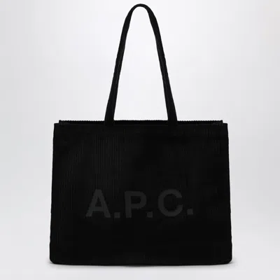 A.p.c. A. P.c. Lou Large Corduroy Tote Bag In Black