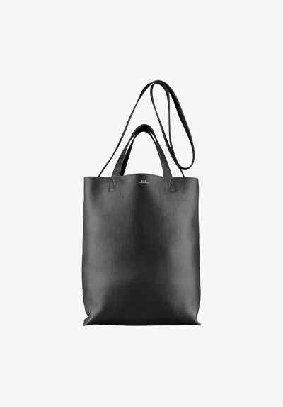 A.p.c. A. P.c. Maiko Medium Shopper Tote One Size Black In White