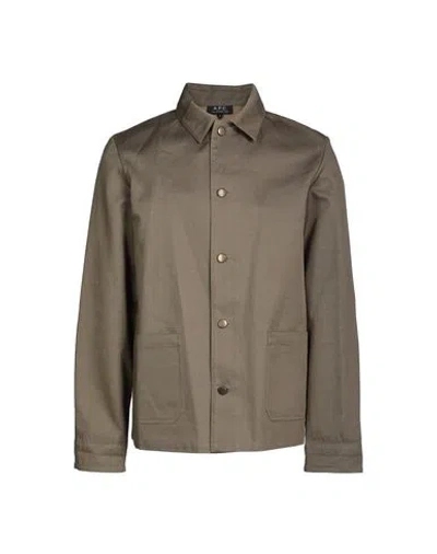 Apc A. P.c. Man Jacket Military Green Size Xl Cotton