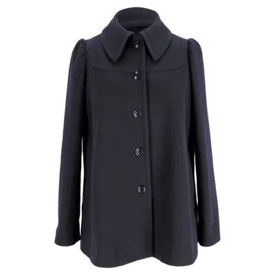 Apc A. P.c. Marianne Coat In Navy Blue Wool