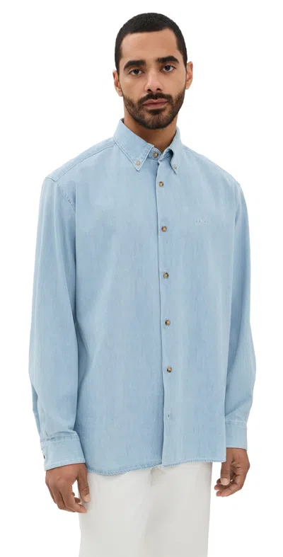 APC A. P.C. MATHIAS DENIM SHIRT IAV PALE BLUE