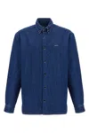Apc A.p.c. Button-down Denim Shirt With Logo Detail In Blue