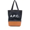 A.p.c. A. P.c. Medium Logo-detail Denim Tote Bag In Black