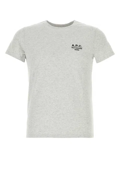 A.p.c. A. P.c. Melange Cotton T-shirt In Gray