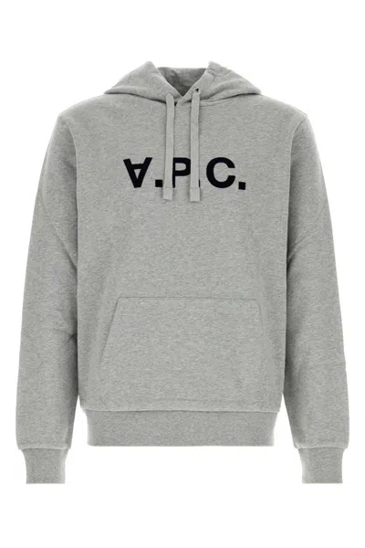 A.p.c. A. P.c. Melange Stretch Cotton Sweatshirt For Unisex In Grey