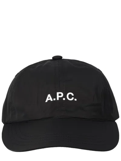 A.P.C. A. P.C. MEN BLACK LOGO BASEBALL HAT