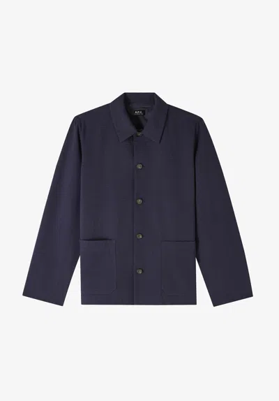 A.p.c. A. P.c. Men's Brest Jacket Size: 48 In Dark Navy Blue