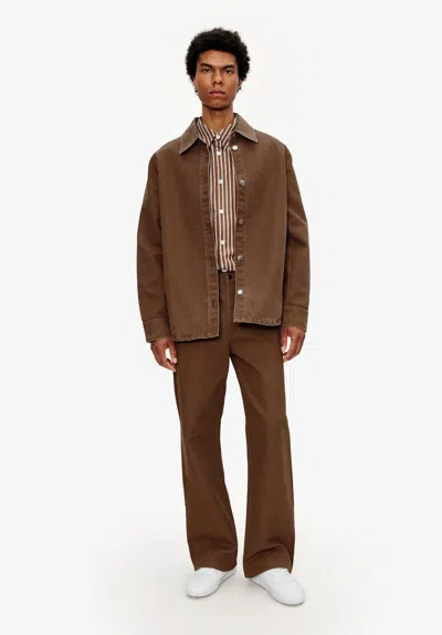 A.p.c. A. P.c. Men's Button-down Jacket Size: Medium In Brown