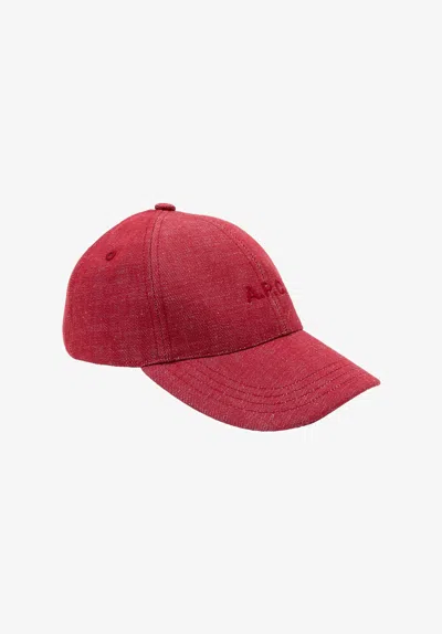 A.p.c. A. P.c. Men's Charlie Baseball Cap Size: 54 In Red