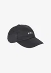 A.p.c. Casquette Charlie Logo-embroidered Canvas Cap In Black
