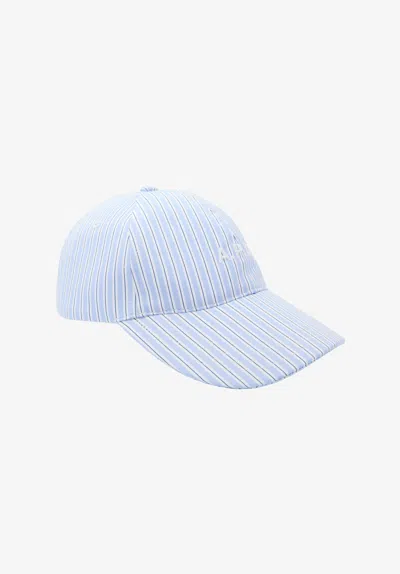A.p.c. A. P.c. Men's Charlie Baseball Cap Size: 60 In Blue In Orange