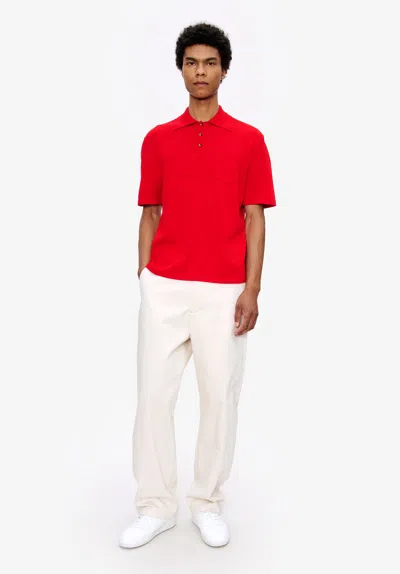 A.p.c. A. P.c. Men's Colin Polo Shirt Size: Extra Large In Red
