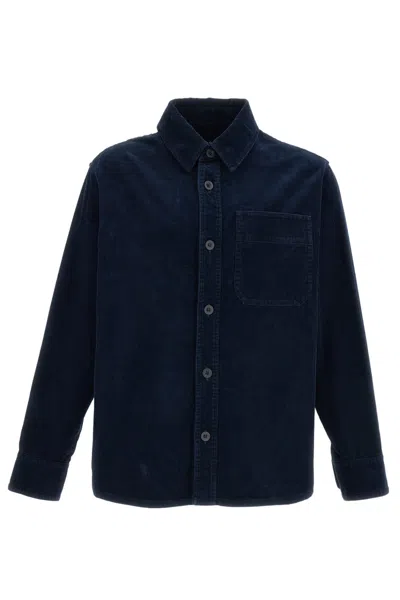 A.p.c. A. P.c. Men Dark Blue Relaxed Corduroy Shirt