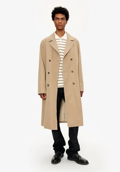 APC A. P.C. MEN'S DOUBLE-BREASTED COAT SIZE: LARGE IN BEIGE
