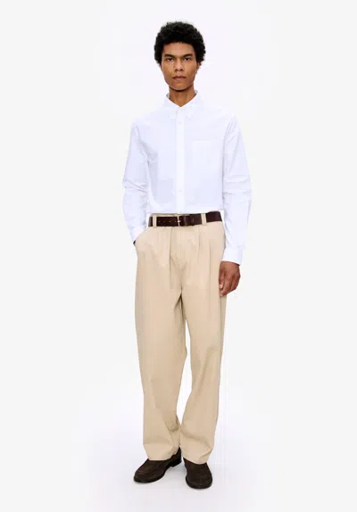 A.p.c. A. P.c. Men's Harris Shirt Size: Medium In White In Blue
