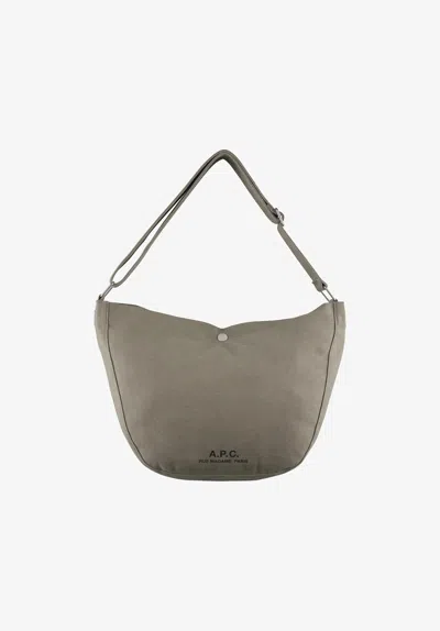 Apc A. P.c. Men's Journal Small Satchel One Size In Khaki Green In Gray