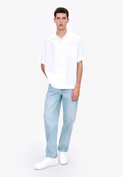 A.p.c. A. P.c. Men's Jude Short-sleeve Shirt Size: Extra Large In White
