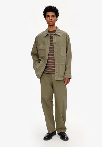 A.p.c. A. P.c. Men's Loose-fit Overshirt-jacket Size: Large In Emerald Green