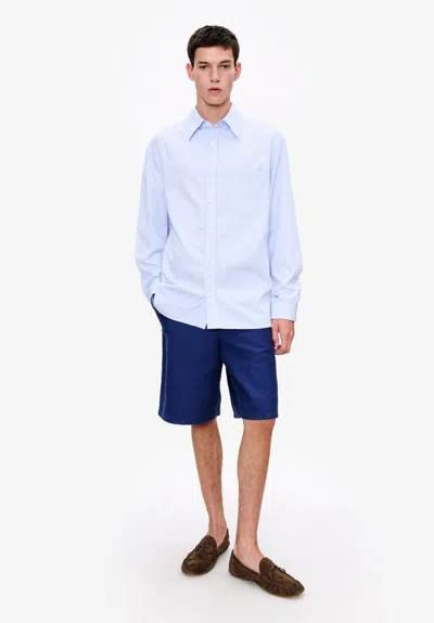 A.p.c. A. P.c. Men's Malaury Shirt Size: Extra Large In Blue