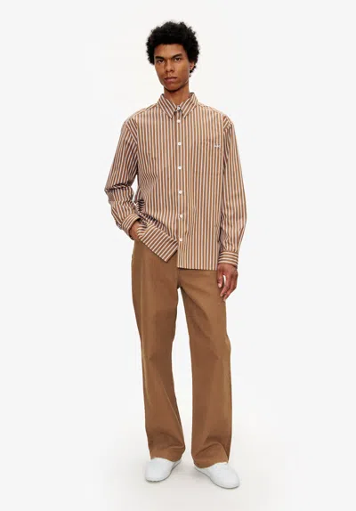 A.p.c. A. P.c. Men's Malo Shirt Size: Extra Small In Chestnut In Brown