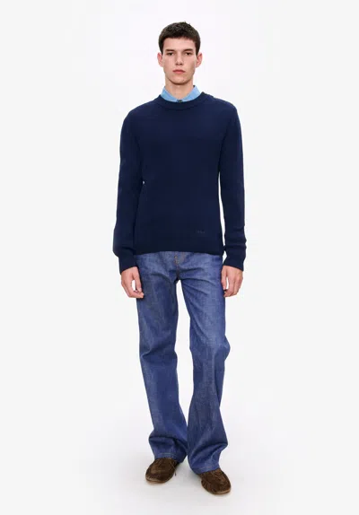 A.p.c. A. P.c. Men's Marin Sweater Size: Extra Small In Dark Navy Blue
