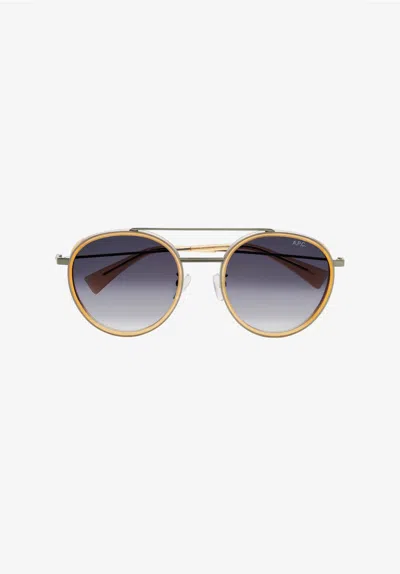 Apc A. P.c. Men's Nico Sunglasses Size: S2 In Milky Yellow In Gold