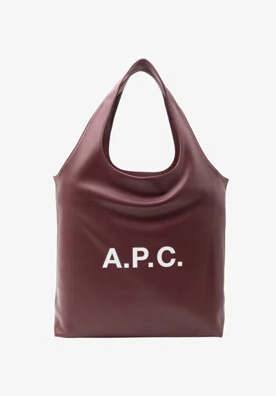 Apc A. P.c. Men's Ninon Tote Bag One Size In Aubergine In Brown