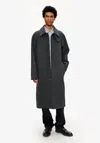 Apc A. P.c. Men's Solid-colour Coat With Raglan Sleeves Size: Extra Large In Anthracite In Gray