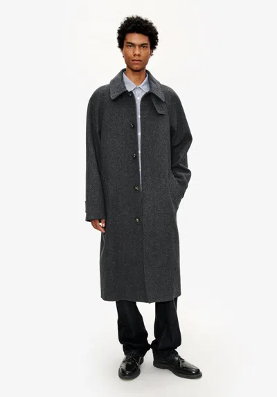 Apc A. P.c. Men's Solid-colour Coat With Raglan Sleeves Size: Extra Large In Anthracite In Gray