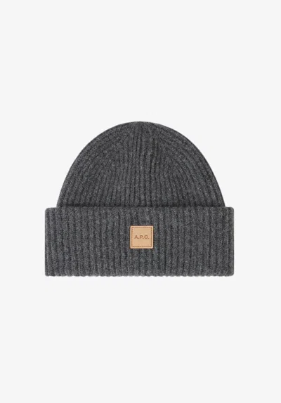 A.p.c. A. P.c. Michele Knit Beanie S/m Charcoal Grey