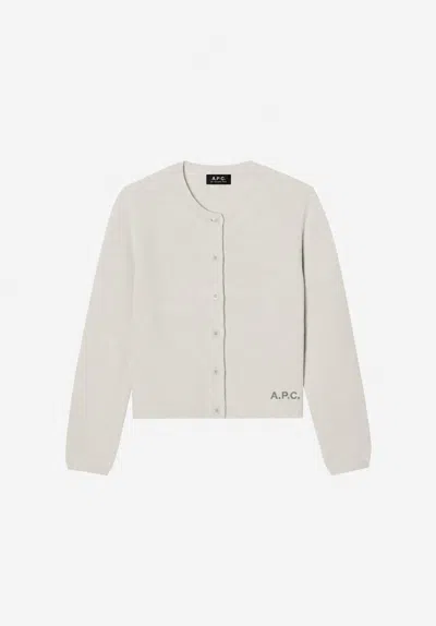 A.p.c. A. P.c. Mila Cardigan Xl Ecru In Blue