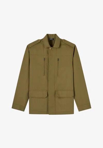 A.p.c. A. P.c. Military-style Jacket Xs Khaki Green