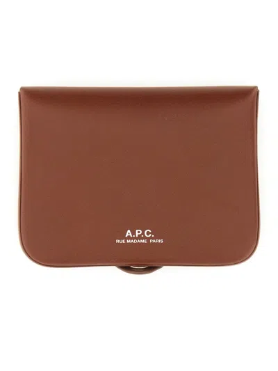 A.p.c. A. P.c. Mini Coin Purse For Men In Brown